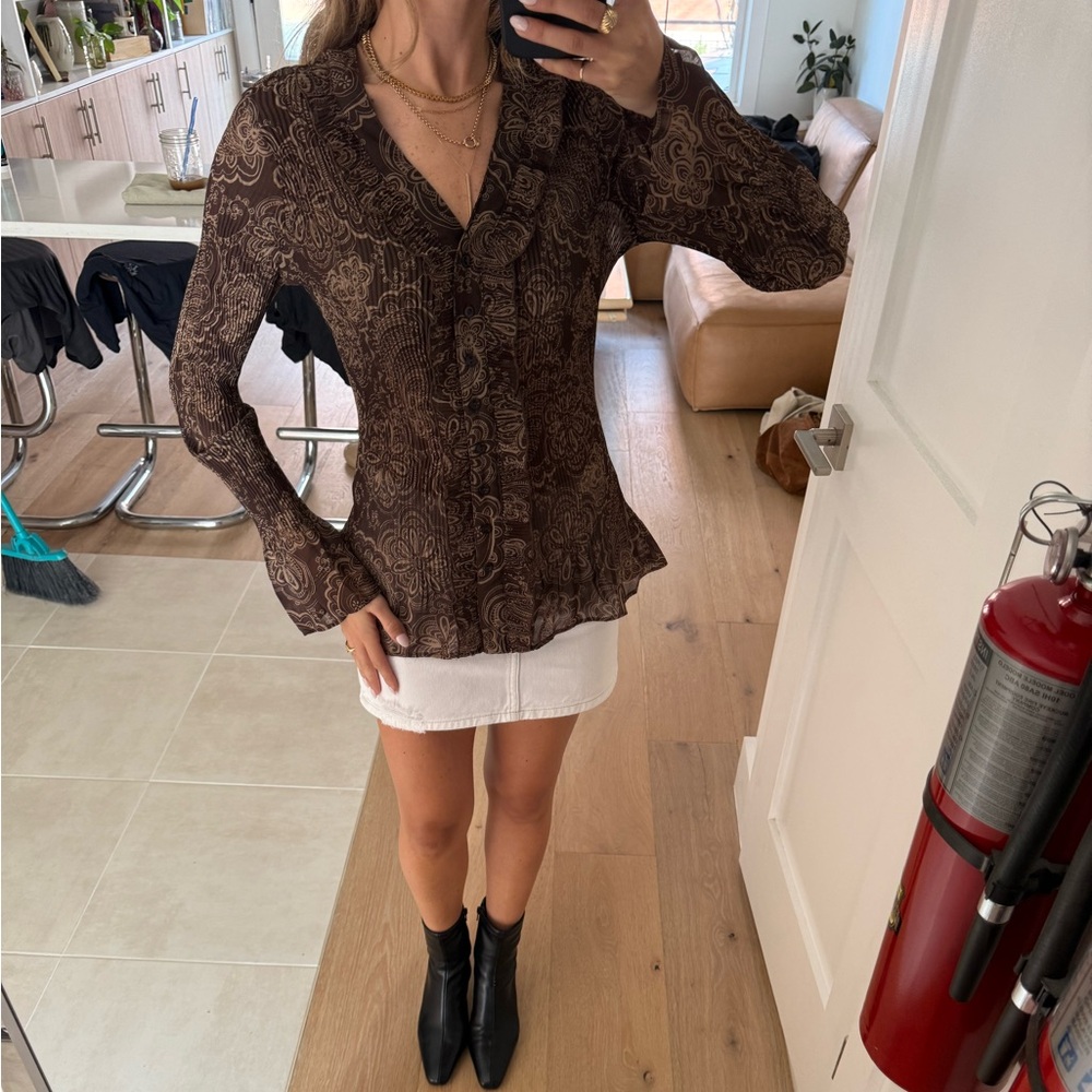 Stunning vintage chocolate brown Apt. 9 blouse 🤎